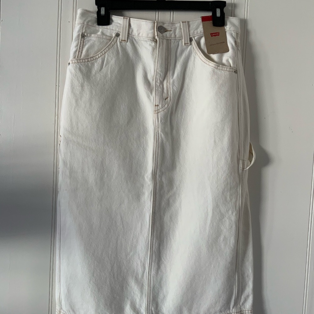 NWT Levi's White Pencil Skirt Denim Jeans